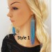 Long Beaded Earrings in Blue Gradient