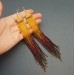 Long Brown Shades Boho Beaded Earrings