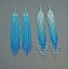 Long Beaded Earrings in Blue Gradient