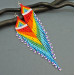 Shoulder Duster Beaded Earrings with Fringe in Rainbow Colors

