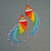 Shoulder Duster Beaded Earrings with Fringe in Rainbow Colors

