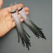 Long Beaded Earrings in Shades of Gray