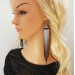 Gray boho long dangle beaded earrings