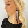 Long Beaded Earrings in Shades of Gray