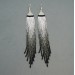 Long Beaded Earrings in Shades of Gray