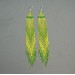 Long Beaded Earrings in Lime Green Gradient