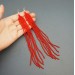 Extra Long Red Beaded Earrings