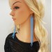 Light blue long dangle beaded earrings