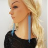 Long Light Blue Beaded Earrings
