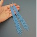 Long Light Blue Beaded Earrings