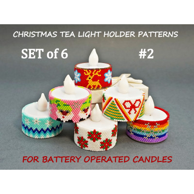 Christmas Patterns Set For Electric Tea Light Candles