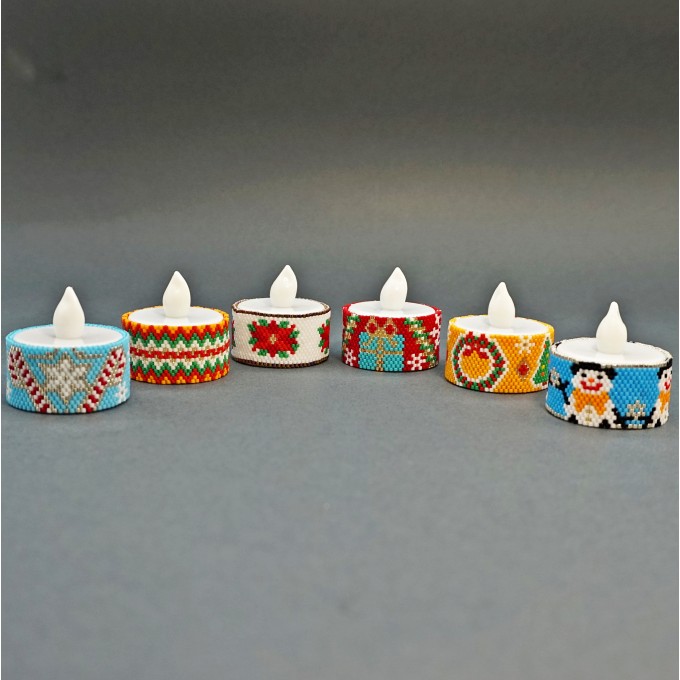 Christmas Patterns Set For LED Tealight Candles