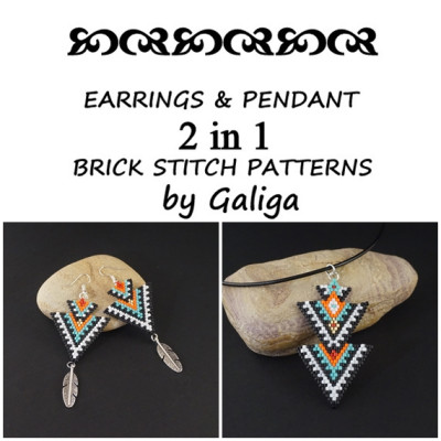 Tribal Style Beaded Earrings and Pendant Pattern