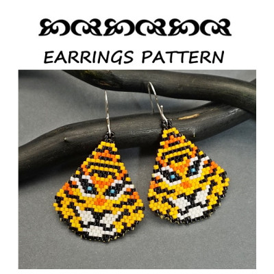 Tiger Beaded earrings pattern