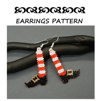 Witchy Beaded Earrings: Halloween Witch Legs Pattern