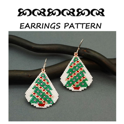 Christmas Tree Earrings Pattern For Beading