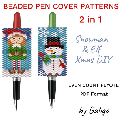 Pen Sleeve Patterns Christmas Snowman and Elf
