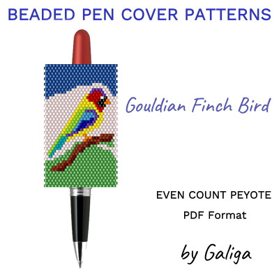 Finch Bird Bead Pen Wrap Pattern