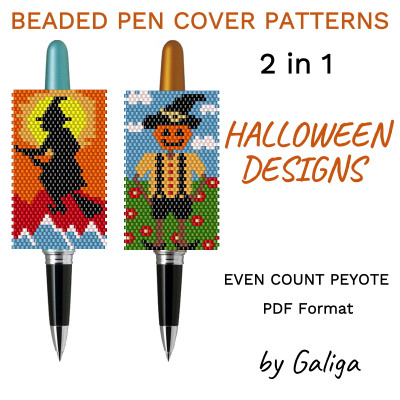 Halloween Pen Wrap Patterns Witch and Scarecrow