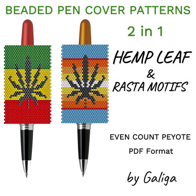 Hemp Leaf Rasta Pen Cover Patterns