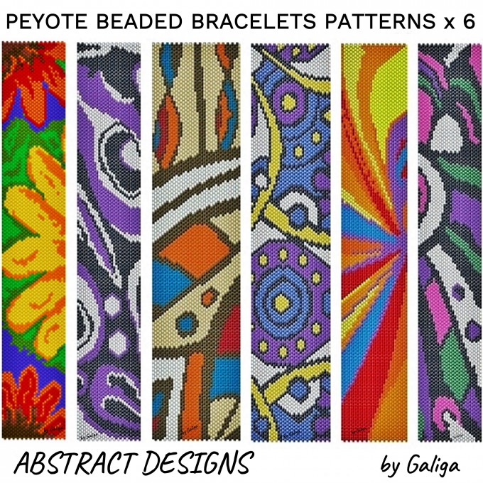 Peyote Bracelet Patterns SET of 6
