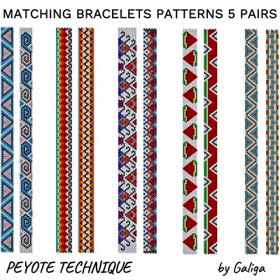 Set of 10 Matching Beaded Bracelet Patterns
