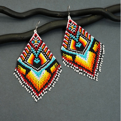 Tribal Ethnic Style Seed Bead Earrings