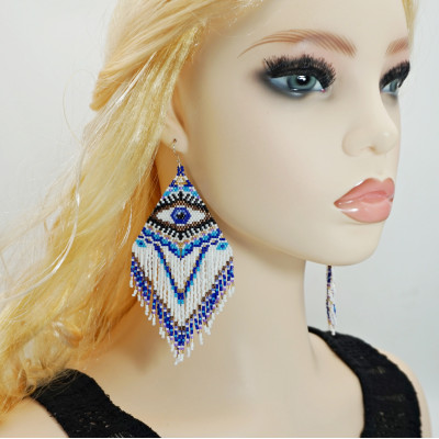Evil Eye Earrings Oversized XL Blue & White | Galiga Jewelry