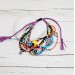 Colorful Boho Beaded Multistrand Bracelet with Evil Eye Charms