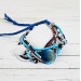 Boho Beaded Multistrand Bracelet in Blue and Brown