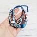 Boho Beaded Multistrand Bracelet in Blue and Brown