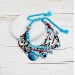 Multistrand Evil Eye Bracelet in Blue and Brown