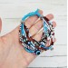 Multistrand Evil Eye Bracelet in Blue and Brown