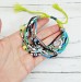 Lime Green Evil Eye Boho Bracelet Adjustable Size