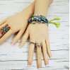 Lime Green Evil Eye Boho Bracelet Adjustable Size