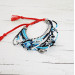 Beaded Multistrand Bracelet with Glass Beads and Buddha Charms
