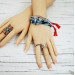 Red blue beaded bracelet