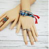 Beaded Multistrand Bracelet with Glass Beads and Buddha Charms