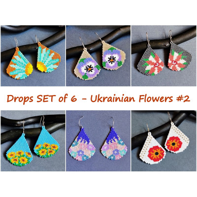 Galiga Jewelry - Drop Earrings Patterns For Beading - Flowers