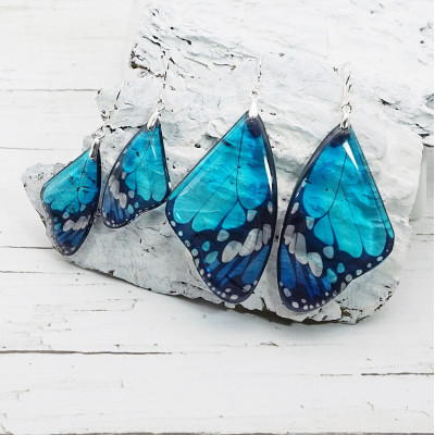 Azure blue butterfly earrings
