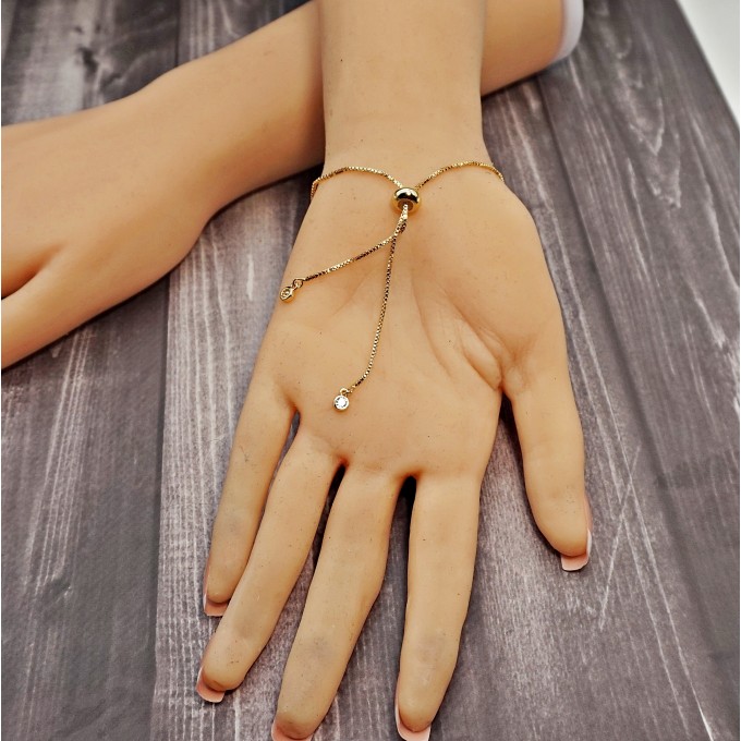 18K Gold Filled Bracelet of Seed Beads adjustable with slider