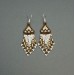 Small Brown-White Boho Shades Beaded Earrings with Fringe of Seed Beads Toho