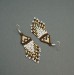 Small Brown-White Boho Shades Beaded Earrings with Fringe of Seed Beads Toho