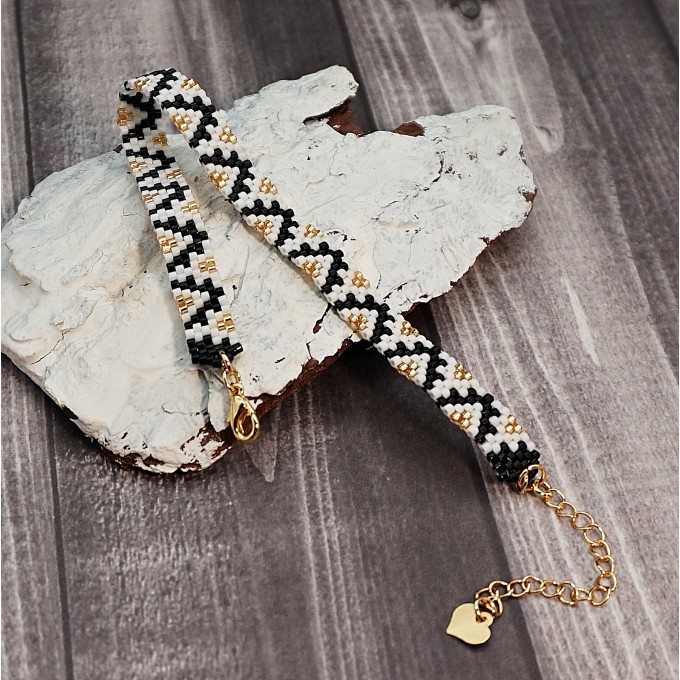 18K Gold Filled Beaded Bracelet With Heart