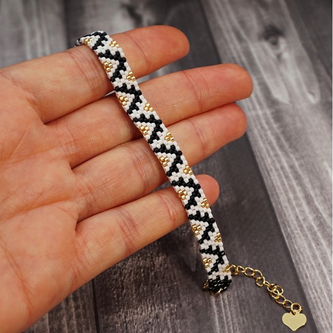 18K Gold Filled Beaded Bracelet With Heart