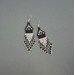 Tiny Grey - Black Beaded Earrings with Fringe