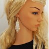 Small White Beaded Earrings with Fringe