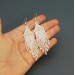Small White Beaded Earrings with Fringe