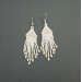 Small White Beaded Earrings with Fringe