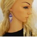 Cobalt blue white beaded earrings